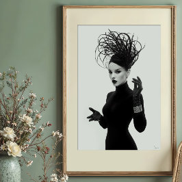 ベールに包まれた謎:前衛的なモノクログラマー ポスター