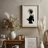 ベールに包まれた謎：前衛的なモノクログラマー ポスター