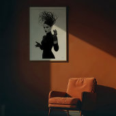 ベールに包まれた謎：前衛的なモノクログラマー ポスター