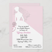 ベールのブライダルシャワーの招待状のスタイリッシュな花嫁 招待状 (正面/裏面)