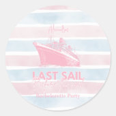 ベールの前のピンク色の最終セイルバチェロレッテ ラウンドシール (正面)