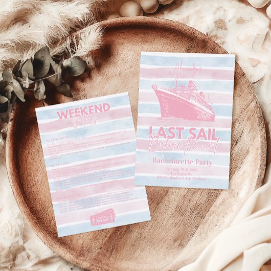 ベールの前のピンク色の最終セイルバチェロレッテ 招待状