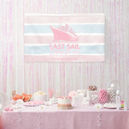 ベールの前のピンク色の最終セイルバチェロレッテ 横断幕 (パーティー)
