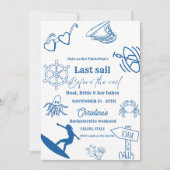 ベールの前の沿岸の最終セイルバチェロレッテ 招待状 (正面)