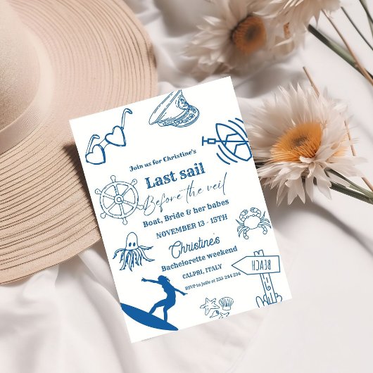 ベールの前の沿岸の最終セイルバチェロレッテ 招待状