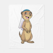 ベールをつけたキツネザルとしての花嫁 フリースブランケット (正面)