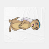 ベールをつけたキツネザルの花嫁 フリースブランケット (正面(横))