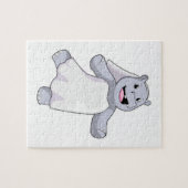 ベールをつけた花嫁のヒポポタムス ジグソーパズル (横)