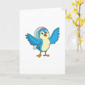 ベールを被った花嫁としての鳥 カード (黄色い花)