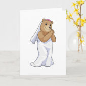 ベールを被った花嫁 カード (黄色い花)