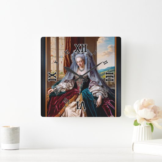 ベールを被威厳のあるる女性の永遠の美しい スクエア壁時計 (ホーム)