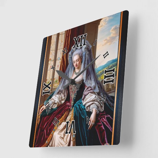 ベールを被威厳のあるる女性の永遠の美しい スクエア壁時計 (傾斜)