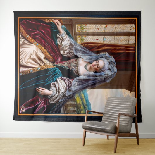 ベールを被威厳のあるる女性の永遠の美しい タペストリー (インサイチュ(横))