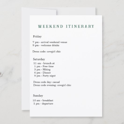 ベールバチェロレッテ週末の前の最後のキャンプ 招待状 (裏面)