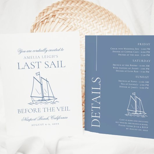 ベールバチェロレッテ週末の前の最後の航行 招待状