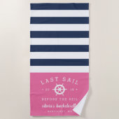 ベールバチェロレッテ週末の前の最終航海 ビーチタオル (正面)