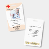 ベールバラ従業員の写真ロゴ病院ナース バッジ (表裏)