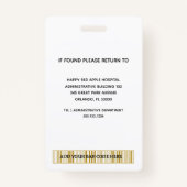 ベールバラ従業員の写真ロゴ病院ナース バッジ (裏面)