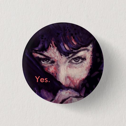 ベールボタンの下 缶バッジ (正面)