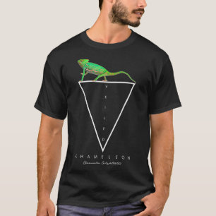 ベール付きカメレオン幾何学的な爬虫類キーパー Tシャツ