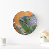 ベール付きカメレオン ラージ壁時計 (ホーム)