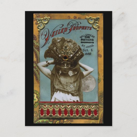 ベール付き預言者ヴィンテージはがき ポストカード (正面)