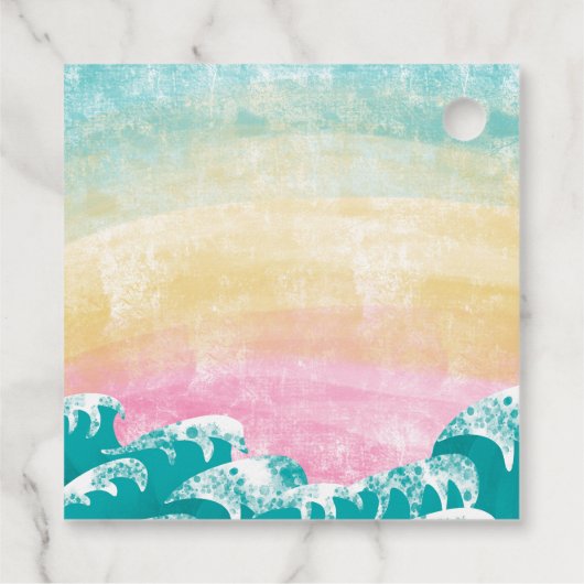 ベール帆船と夕日の前の最後の帆 フェイバータグ (裏面)