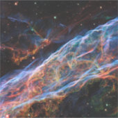 ベール星雲 超新星残骸 ハッブル望遠鏡 シール (正面)
