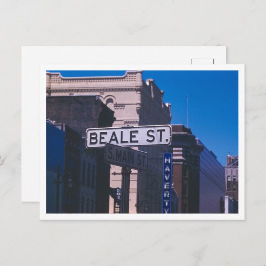 ベール通りのサイン写真，テネシー州メンフィス ポストカード (正面/裏面)