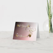 ベール・スポンサー結婚の提案招待状がハートを実現 サンキューカード (正面)