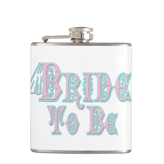 ベール、ピンク、ティール（緑がかった色） フラスク (正面)