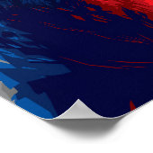 ベーロシアのブ – ブルーはっきりしたアンドレッドアートデザイン ポスター (角)