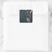 ベー怒ティース黒熊のうなり声 スクエアシール (バッグ)