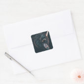 ベー怒ティース黒熊のうなり声 スクエアシール (封筒)