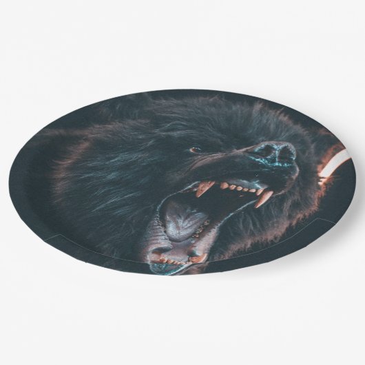ベー怒ティース黒熊のうなり声 ペーパープレート (アングル)