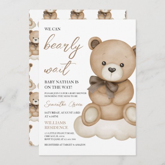 ベー男女兼用ブシャワー 招待状 (正面/裏面)