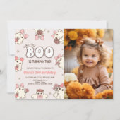 ベ不気味ーレトロハロウィーン第2誕生日写真 招待状 (正面)