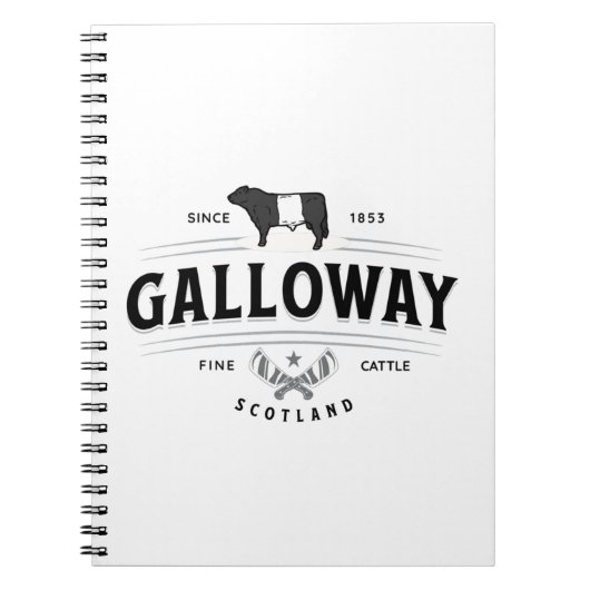 ベ最高のルトGalloway牛の品種バッジ ノートブック (正面)