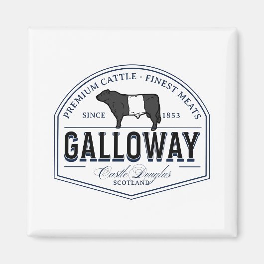 ベ最高のルトGalloway牛の品種バッジ マグネット (正面)