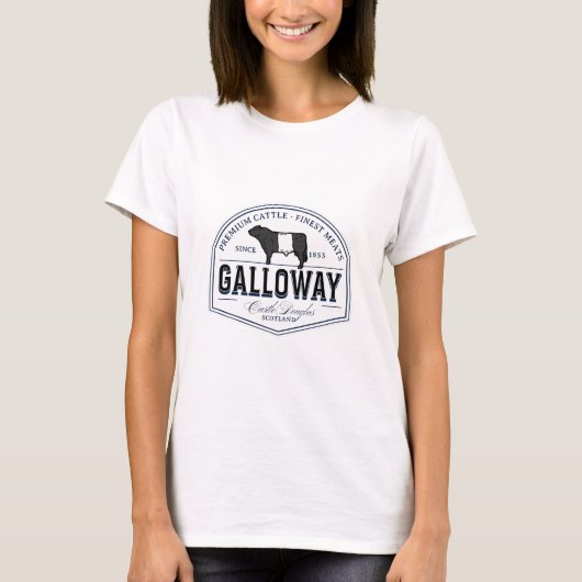 ベ最高のルトGalloway牛の品種バッジ Tシャツ (正面)