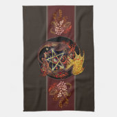 ベ賛美アールヌーボー星形五角形ドラゴンキッチン キッチンタオル (縦)