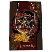 ベ賛美アールヌーボー星形五角形ドラゴンミディアムGIF ミディアムペーパーバッグ (正面)