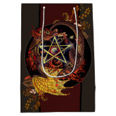 ベ賛美アールヌーボー星形五角形ドラゴンミディアムGIF ミディアムペーパーバッグ (裏面)