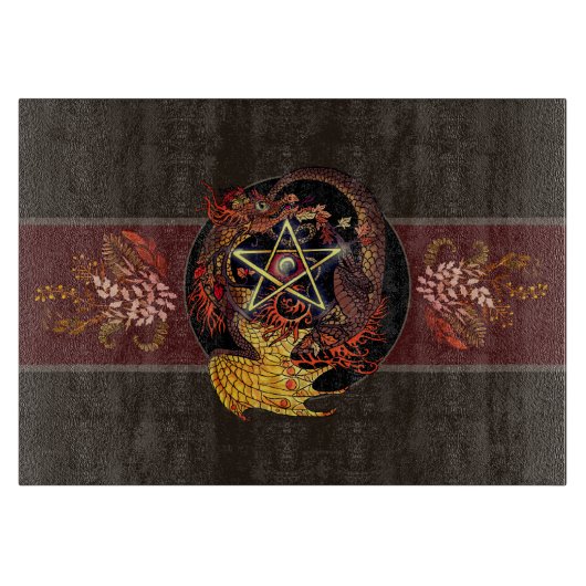 ベ賛美アールヌーボー星形五角形ドラゴン カッティングボード (正面)