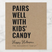 ペアおもしろいウェルハロウィーンワインラベル ワインラベル (シングルラベル)