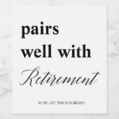 ペアおもしろい・ウェル・リタイアメント・ギフト退職した ワインラベル (シングルラベル)