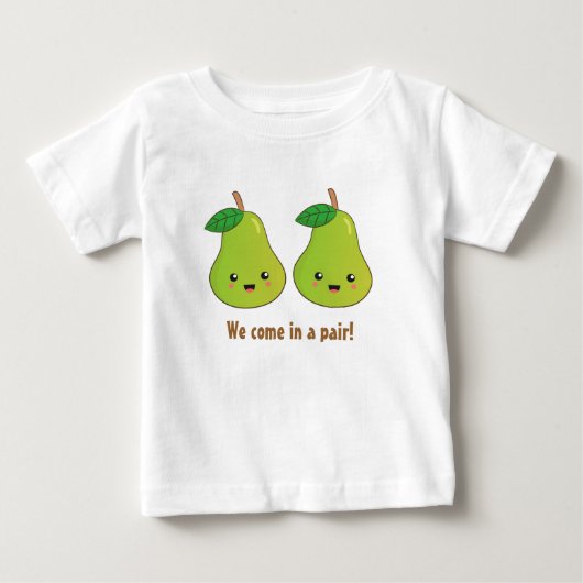 ペアで揃うキュートな梨 ベビーTシャツ (正面)