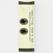 ペアのアートデコ シルエット ウェディングコレクション 横断幕 (縦)