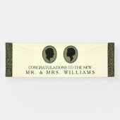 ペアのアートデコ シルエット ウェディングコレクション 横断幕 (横)