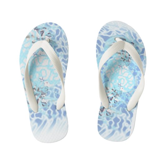 ペアのビーチサンダル抽象芸術アート風 キッズビーチサンダル (フットベッド)